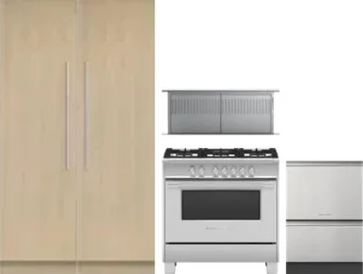 5 Piece Package Includes Refrigerator, Freezer, Range, Hood And Dishwasher